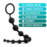 Anal Adventures - Platinum - Silicone 10 Anal Beads - Black - Image 6