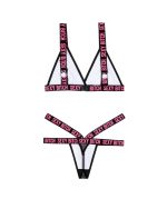 Sexy Bitch Bralette and Strappy Panty Set - Black - M/l - Image 3