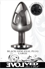 Black Gem Anal Plug - Large - Image 3