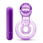 Play With Me - Lick It - Vibrating Double Strap Cockring - Purple - Image 3