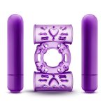 Play With Me - Double Play - Dual Vibrating Cock Ring - Purple - Image 4