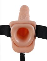 Fetish Fantasy Series 9 Inch Vibrating Hollow Strap-on With Balls - Flesh - Image 2