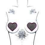 Heart 'N Soul Pink and Clear Iridescent Crystal Heart Reusable Silicone Nipztix - Image 2