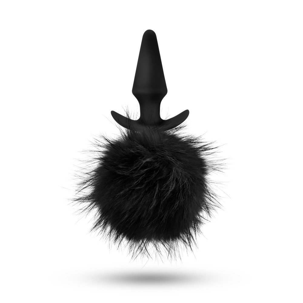 BMneqWFf6j6zDhITTXUO6GXAZWhC7rO7 Temptasia - Bunny Tail Pom Plug - Black - Image 1