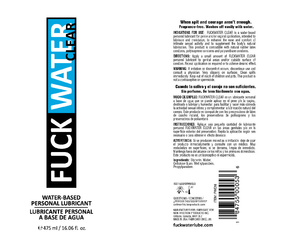 BX3mx7It Fuck Water Clear 16oz Water Bases Lubricant - Image 1