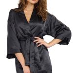 Robe, Chemise, Padded Hanger - Large - Black