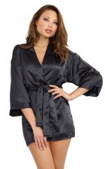 Robe, Chemise, Padded Hanger - Large - Black