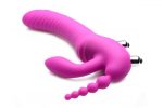 Regal Rider Vibrating Strapless Strap- on Triple G Dildo - Pink - Image 4