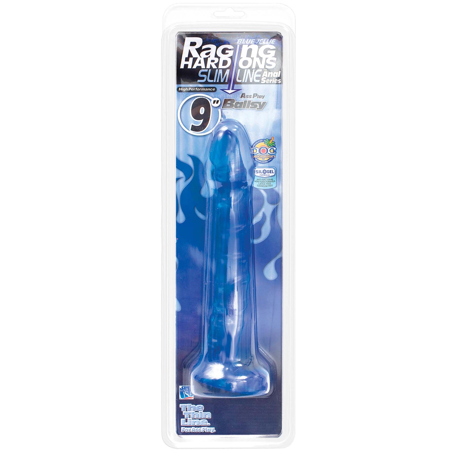 C89cmfddrQYuCifrSf1nbMw3NIq2qgEP Raging Hard-Ons Slimline Cobalt Blue Jellie - 9 Inches - Ballsy - Image 1