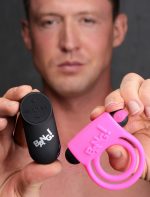 Bang - Silicone Cock Ring and Bullet With Remote Control - Pink - Image 4