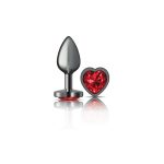 Deep Red Heart Gem Gunmetal Metal Plug - Sm - Image 4