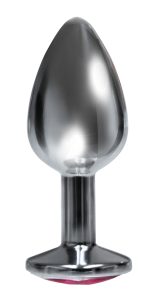 The 9's the Silver Starter Bejeweled Stainless Steel Plug - Pink - Image 3