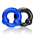 Ultraballs 2- Piece Cockring Set - Black & Police Blue - Image 4