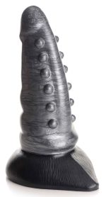 Beastly Tapered Bumpy Silicone Dildo - Silver - Image 3