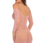 Demure Long Sleeve Mini Dress - Rose - Small/ Medium