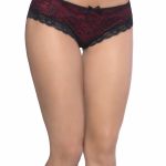 Cage Back Lace Panty - 3x4x - Black/red