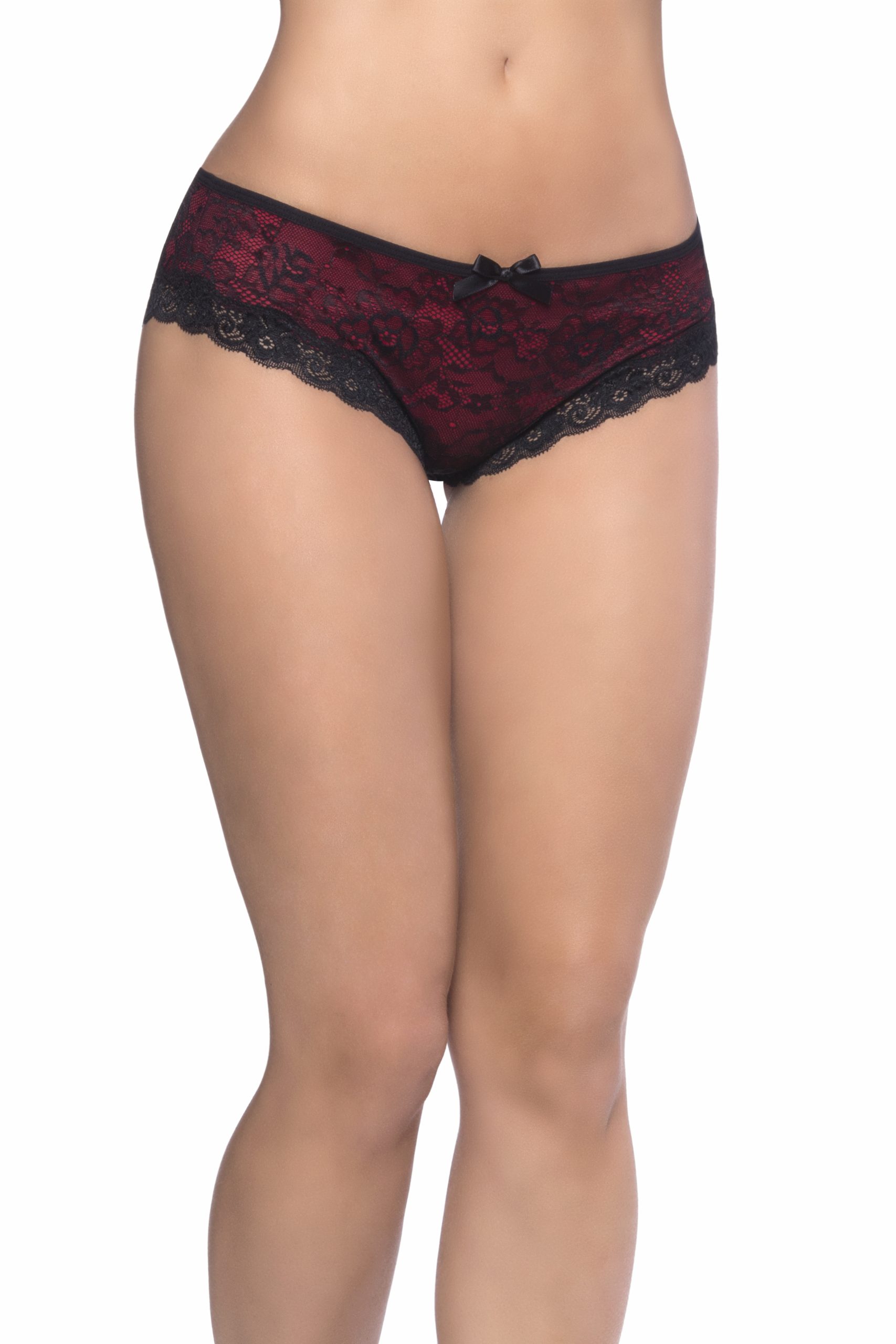 DGY6g4yQ3eqWAaO3s3MMO4SaaoOw7Dgu Cage Back Lace Panty - 3x4x - Black/red - Image 1