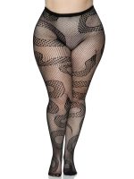 Snake Net Tights - 1x/2x - Black - Image 2