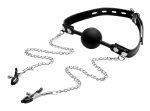 Silicone Ball Gag W/nipple Clamps - Image 2