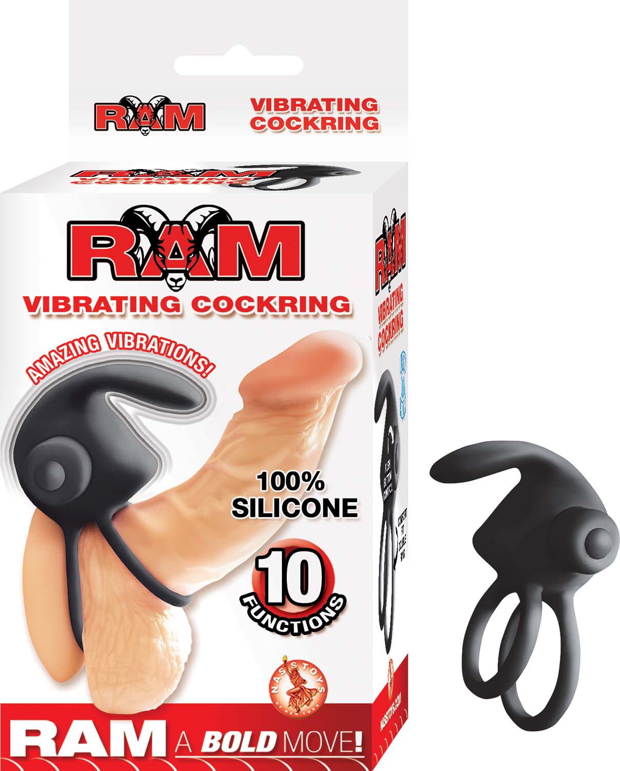 Dhxpz7Byjn4YV9Ojpwi118bUBT59ODoY Ram Vibrating Cockring - Black - Image 1