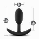 Anal Adventures - Platinum - Silicone Vibra Slim Plug - Small - Black - Image 6