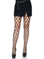 Rhinestone Pothole Net Tights - One Size - Black - Image 6