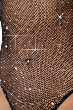 Star Rhinestone Snap Crotch Bodysuit - One Size - Black - Image 4