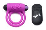 Bang - Silicone Cock Ring and Bullet With Remote Control - Purple - Image 2