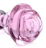 Pink Rose Glass Anal Plug - Small - Image 6