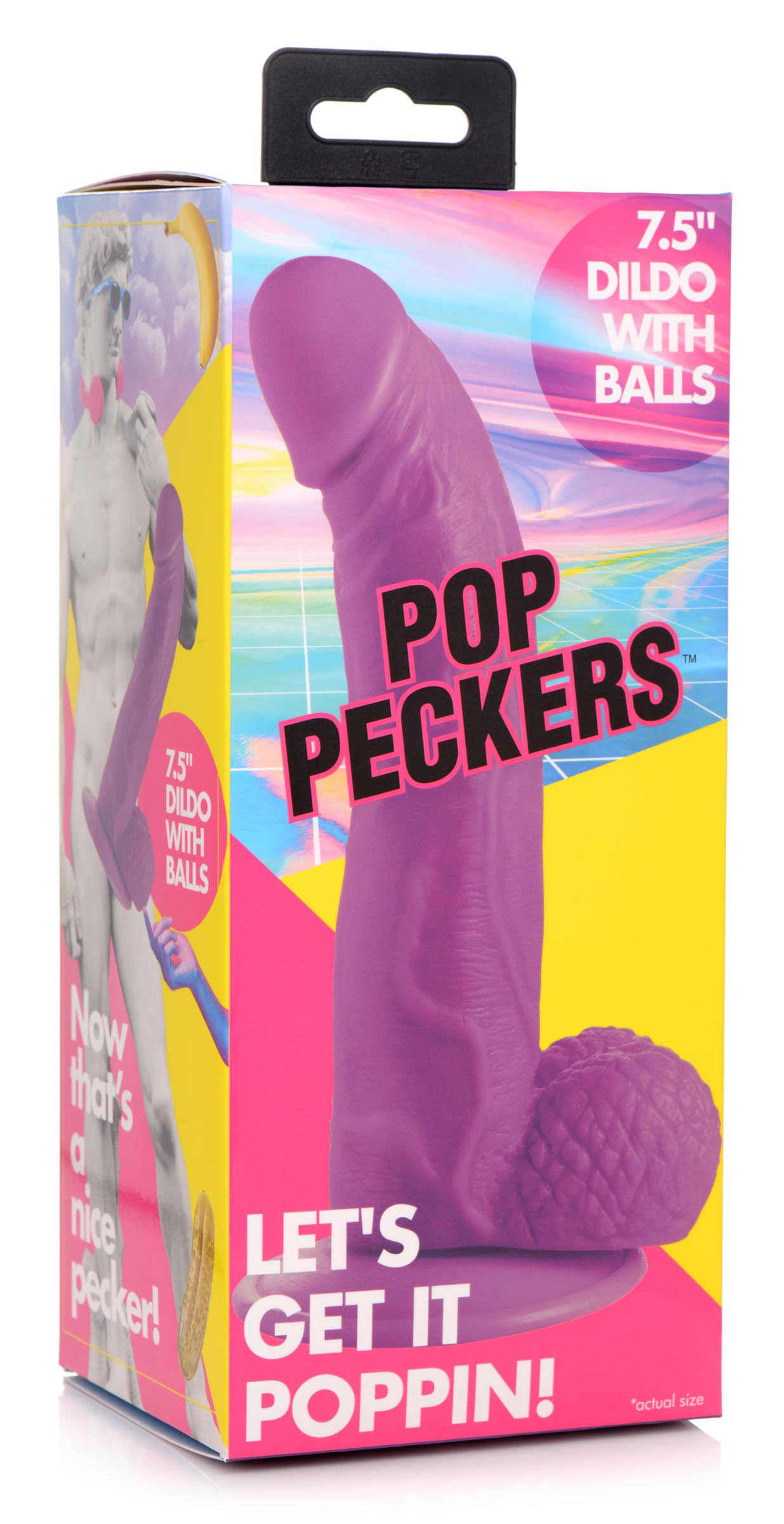 EEiaRP1toAwYjlENuFPuTIFZRYwNKsDT Pop Pecker 7.5 Inch Dildo With Balls - Purple - Image 1
