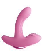 Threesome Rock n' Grind Silicone Vibrator - Pink - Image 3