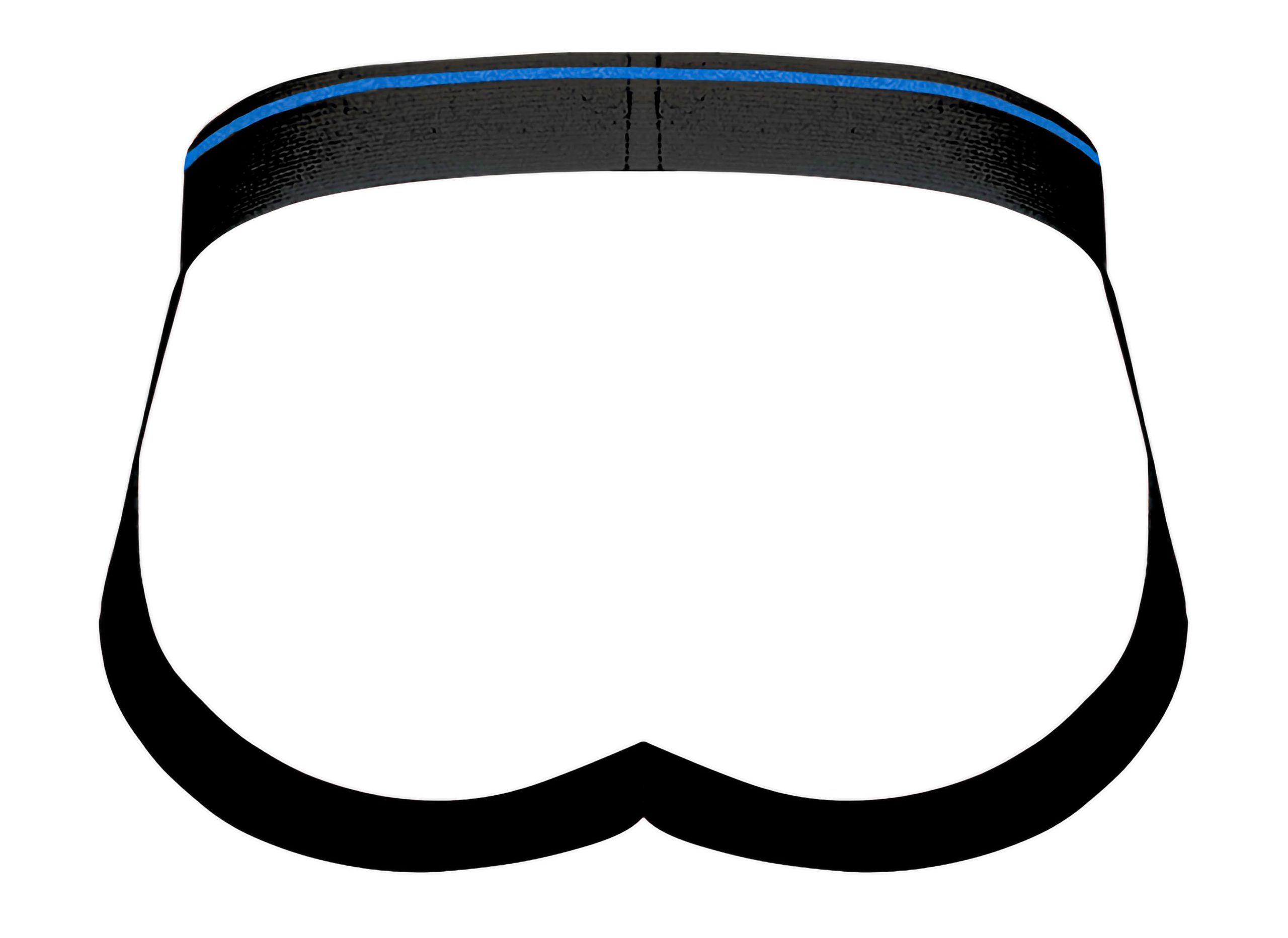 EfRnwLEej653zDRNuQiu1ykZlYQXe5hS Retro Sport Panel Jock - S/ M - Black/ Blue - Image 1
