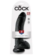King Cock 9-Inch Cock With Balls - Black - Image 5