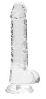 7 Inch Realistic Dildo With Balls - Translucent - Image 2