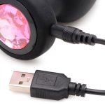 28x Silicone Vibrating Pink Gem Anal Plug With Remote - Small - Image 5