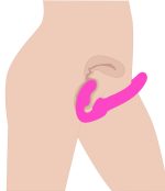 Evoke Rechargeable Vibrating Silicone Strapless Strap on - Pink - Image 4