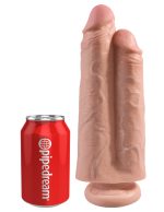 King Cock 9 Inch Two Cocks One Hole - Flesh - Image 3