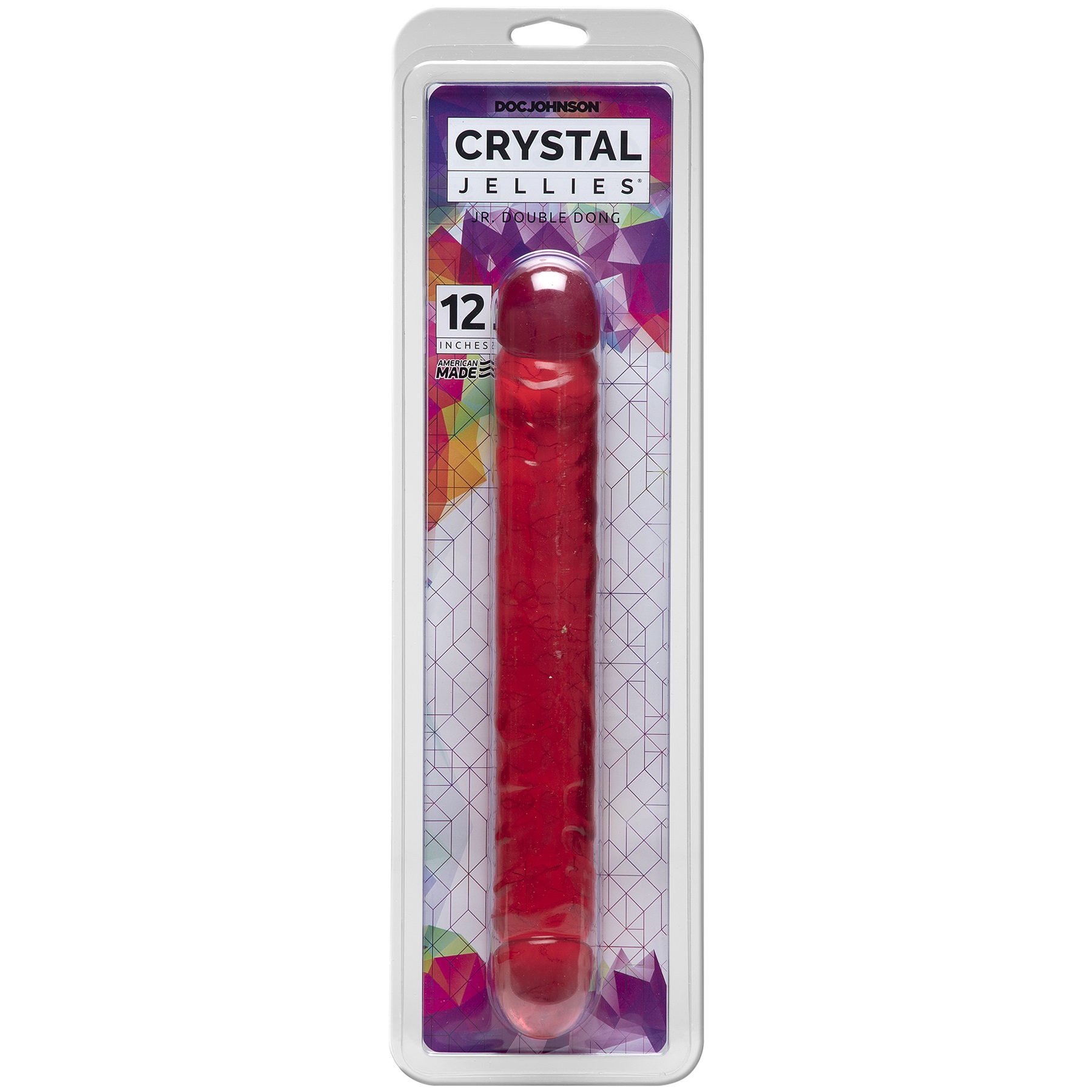 FOfcwojIeDIcrZ7SN3F9JmYKykej1DLB Crystal Jellies Jr. Double Dong 12 Inch - Pink - Image 1