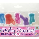 Dirty Penis Candles 5 Party Candles