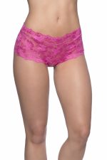Crotchless Lace Boyshort - Large/extra Large - Pink - Image 2