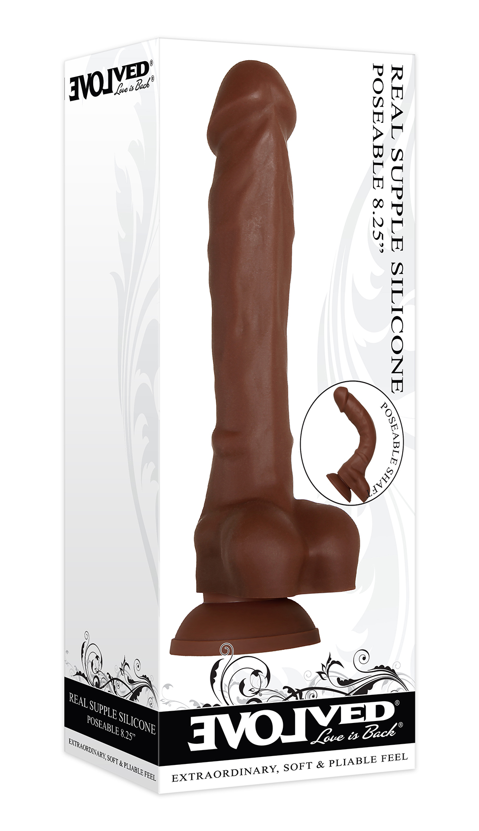 FjY3tbRtdrH1DCA201d0qdYRGJDR1QbJ Real Supple Silicone Poseable Dark 8.25 Inch - Image 1