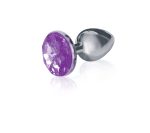 The 9's the Silver Starter Bejeweled Stainless Steel Plug - Violet - Image 2