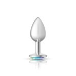 Clear Iridescent Round Gem Silver Metal Plug - Sm - Image 8