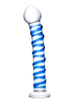 Blue Spiral Glass Dildo - Image 3
