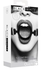 Silicone Ring Gag With Adjustable Bonded Leather Staps - Black - Image 2
