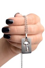 Cuffed Locking Bracelet and Key Necklace - Image 4