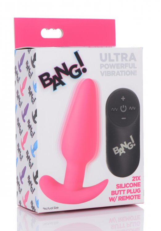 Ge4OXuvKnbfbDqqkcaADMaGiYg1oaQRW 21x Silicone Butt Plug With Remote - Pink - Image 1
