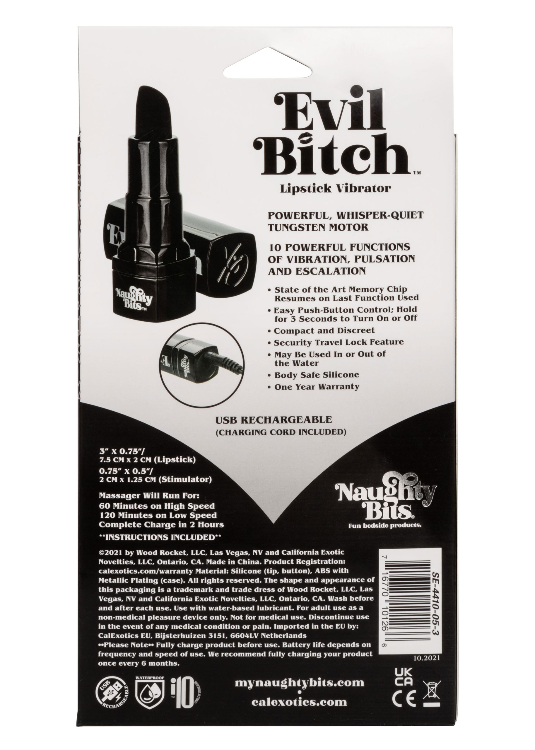 Gl8qedqa9kCyHvpc4zNyhd1x5yIEhuaF Naughty Bits Evil Bitch Lipstick Vibrator - Black - Image 1
