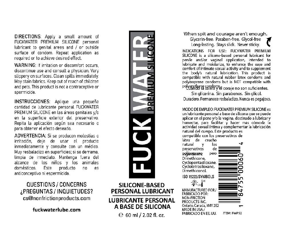 Gn2oIKyF Fuck Water Premium Silicone Lubricant - 2 Fl. Oz. - Image 1