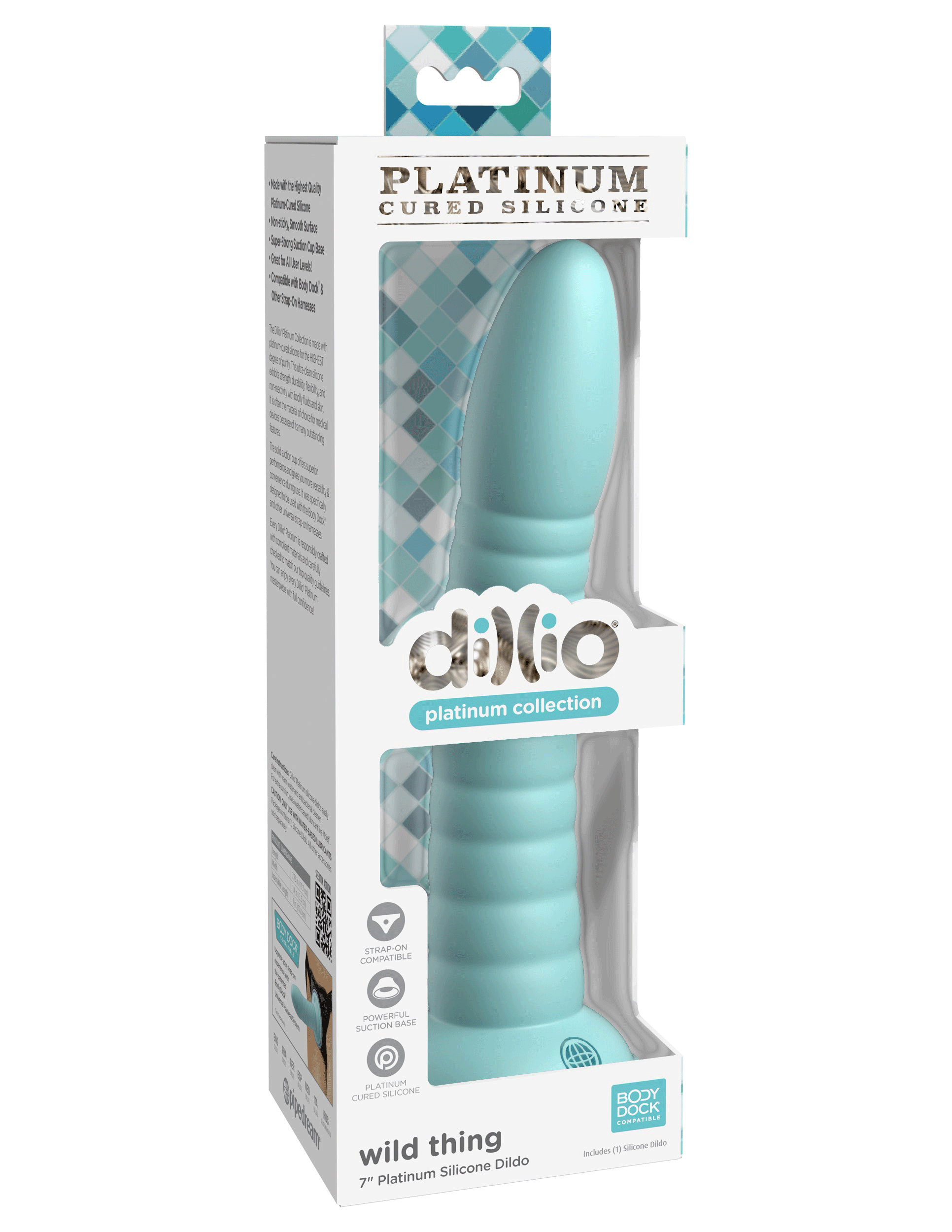 GnQCbZAtlqbJuI774E8Ld4GxHLFg3HdO Dillio Platinum - Wild Thing 7 Inch Dildo - Teal - Image 1